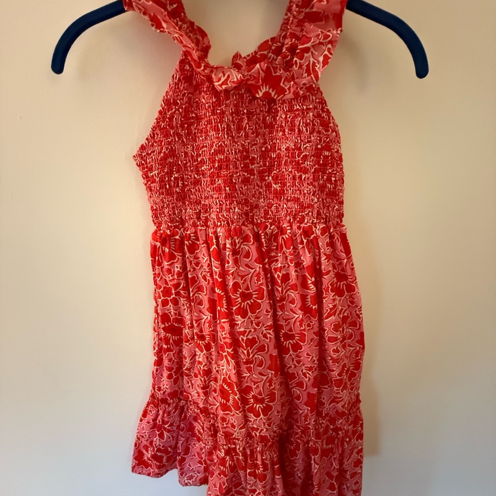 Crewcuts Vibrant Red Floral Dress